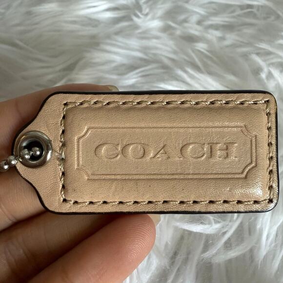 2" COACH Beige Fob Bag Charm Hang tag Hangtag - Picture 1 of 2